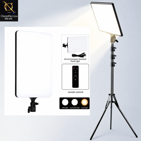 RL-24 LED Video Light Panel with Tripod Stand, Remote Control & 3 Lighting Modes (Without Tripod Stand)