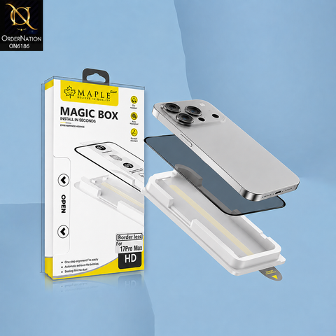 iPhone 17 Pro Max - Transparent - Magic Box HD Tempered Glass Screen Protector with Easy Installation Kit