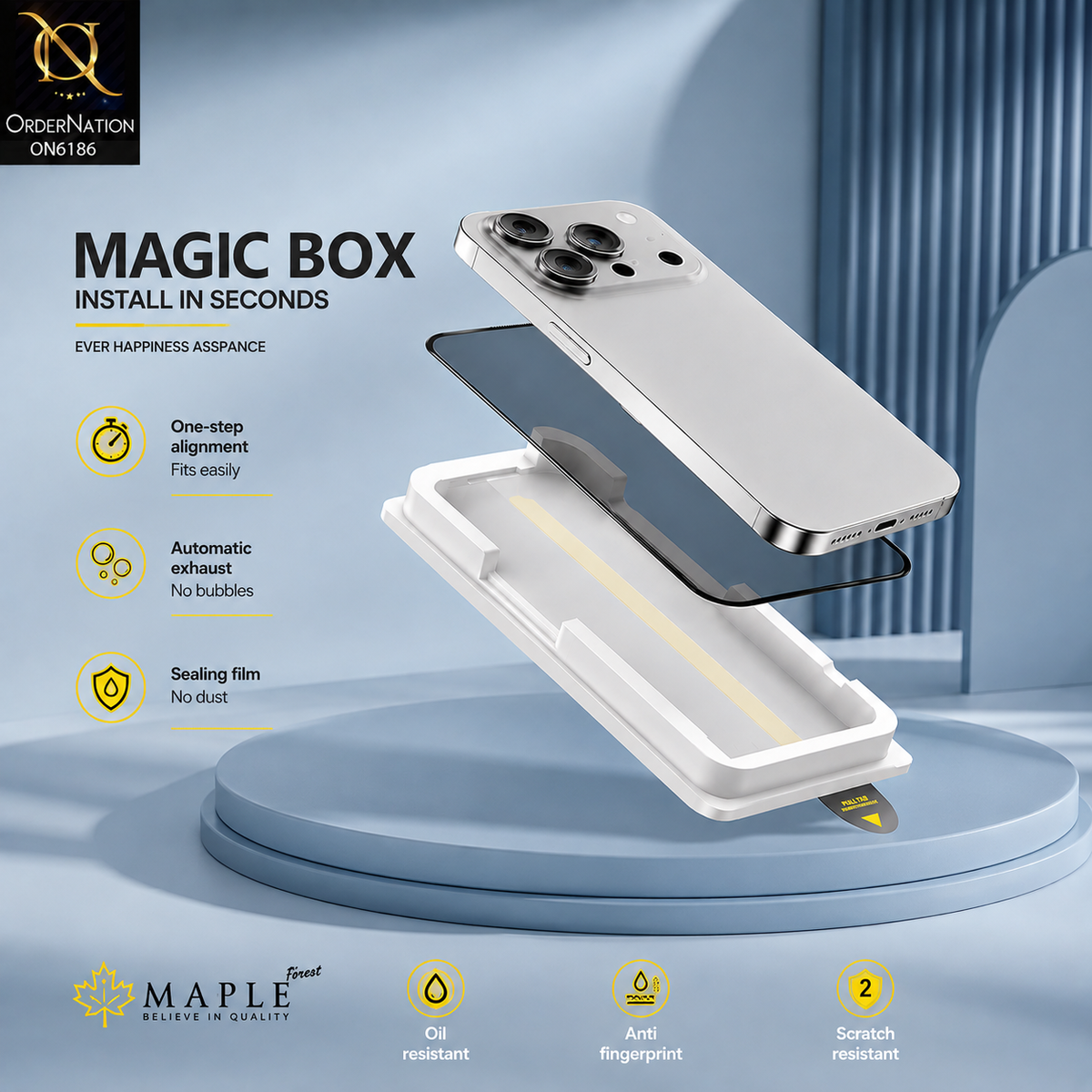 iPhone 17 Pro Max - Transparent - Magic Box HD Tempered Glass Screen Protector with Easy Installation Kit