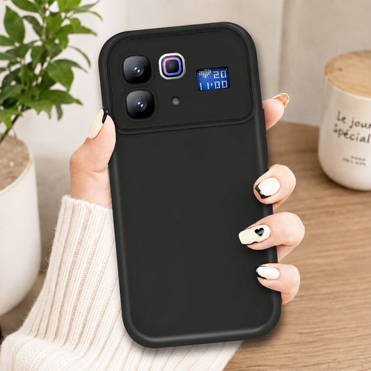 Infinix Note 60 Pro Cover - Black - Soft Silicone Case With Round Bumper Matte TPU Shockproof Cover