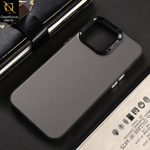 iPhone 14 Pro Max Cover - Gray - Lightweight Frosted Pearl Finish Anti-Fingerprint Shockproof Soft Borders Case