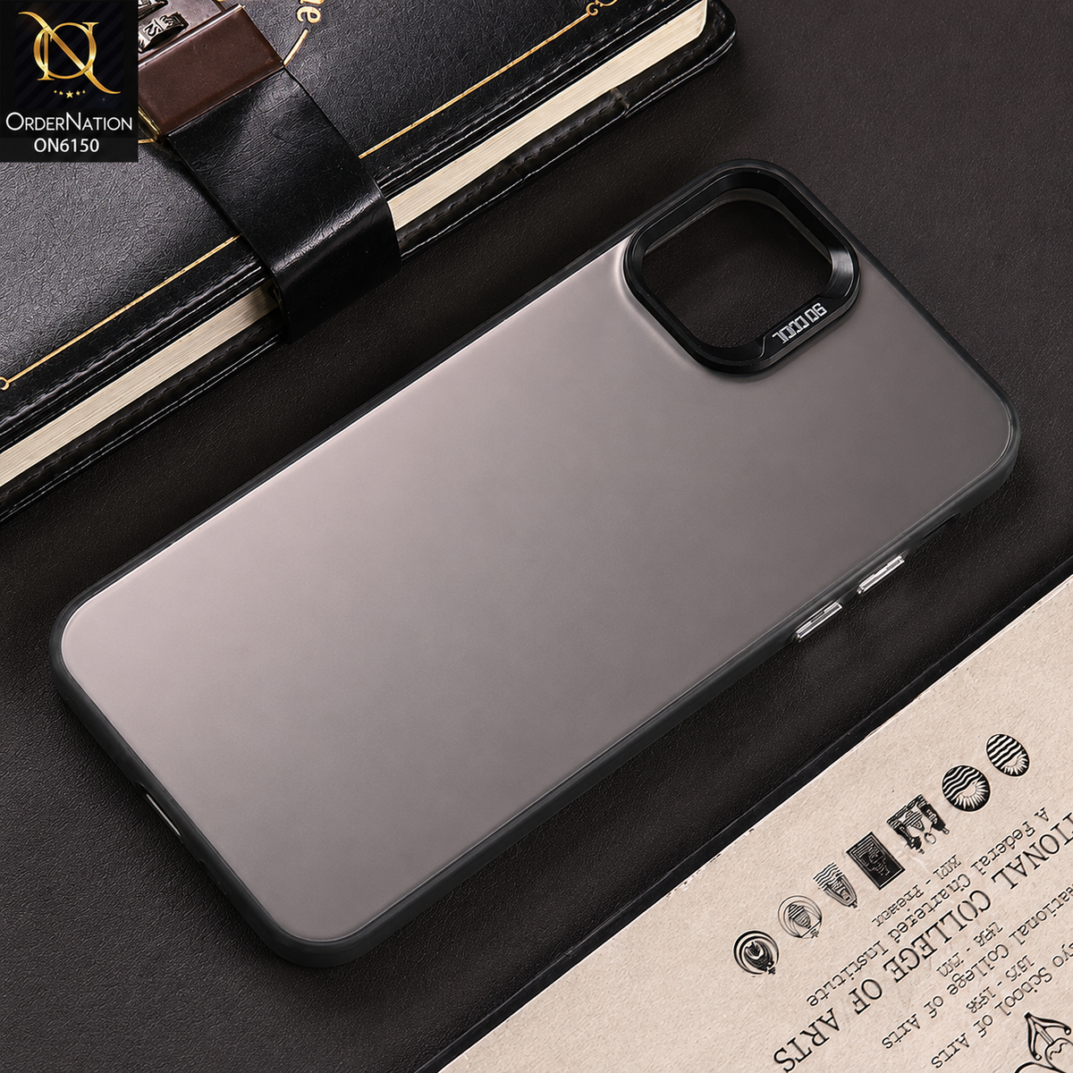 iPhone 14 Plus Cover - Gray - Lightweight Frosted Pearl Finish Anti-Fingerprint Shockproof Soft Borders Case