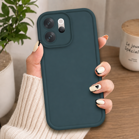 vivo V70 Elite Cover - Dark Green - Soft Silicone Case With Round Bumper Matte TPU Shockproof Cover