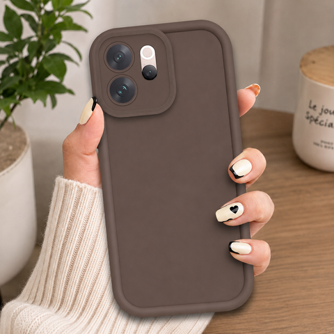 Vivo V70 Cover - Brown - Soft Silicone Case With Round Bumper Matte TPU Shockproof Cover