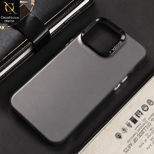 iPhone 15 Cover - Gray - Lightweight Frosted Pearl Finish Anti-Fingerprint Shockproof Soft Borders Case