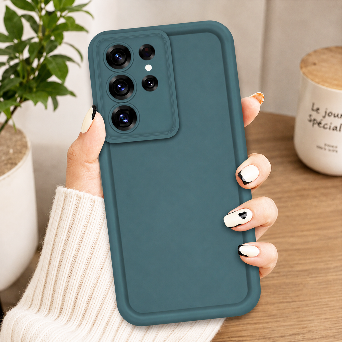 Samsung Galaxy S26 Ultra Cover - Dark Green - Soft Silicone Case With Round Bumper Matte TPU Shockproof Cover