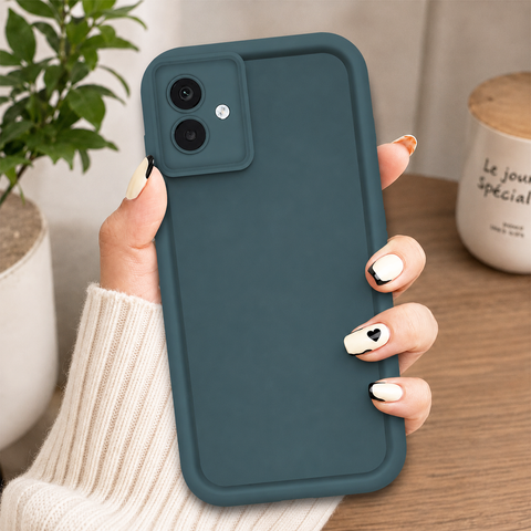 Samsung Galaxy M07 Cover - Dark Green - Soft Silicone Case With Round Bumper Matte TPU Shockproof Cover