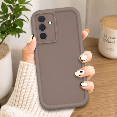 Samsung Galaxy A57 Cover - Brown - Soft Silicone Case With Round Bumper Matte TPU Shockproof Cover