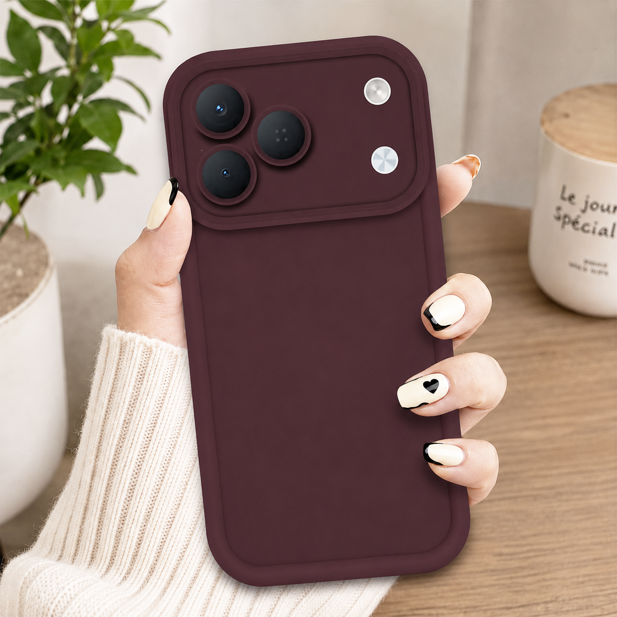 Tecno Spark 50 4G Cover - Maroon - Soft Silicone Case With Round Bumper Matte TPU Shockproof Cover