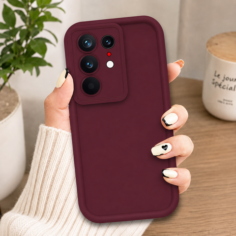 Tecno Camon 50 4G Cover - Maroon - Soft Silicone Case With Round Bumper Matte TPU Shockproof Cover