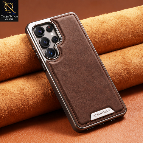Samsung Galaxy S26 Ultra Cover -  Coffee - New Premium RimbMax High Quality Leather  Case