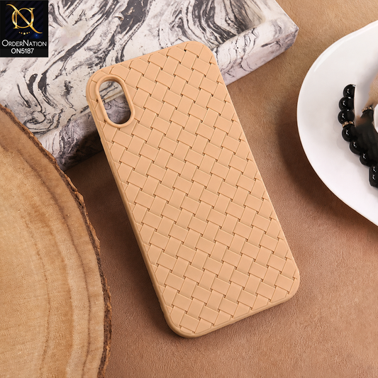 iPhone XR Cover - Desert - New Woven Design Leather Feel Soft TPU Case