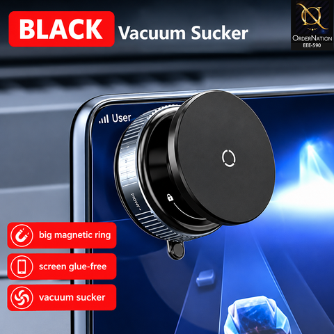 SpeedX SX-M02 Magnetic Car Phone Holder – 360° Rotatable Vacuum Suction Mount, Universal Mobile Stand for Dashboard & Smooth Surfaces