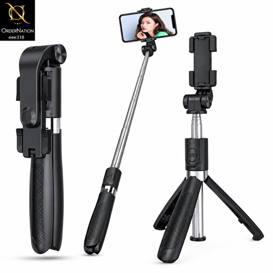 Remax P16 Black Selfie Stick Tripod for Live Streaming 0.8m - Black