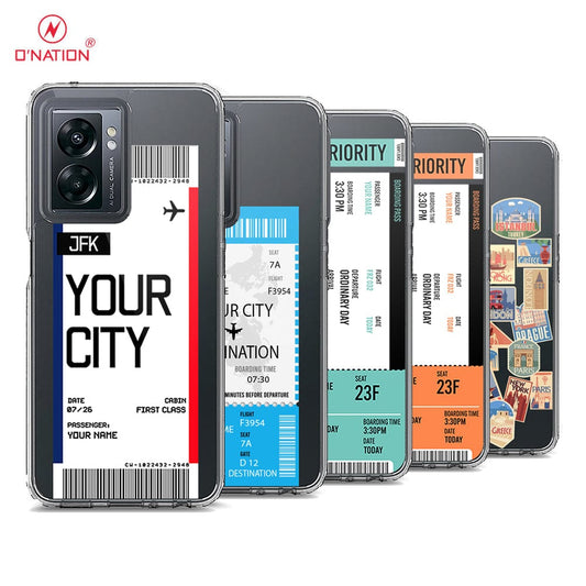 OnePlus Nord N300 Cover - Personalised Boarding Pass Ticket Series - 5 Designs - Clear Phone Case - Soft Silicon Borders