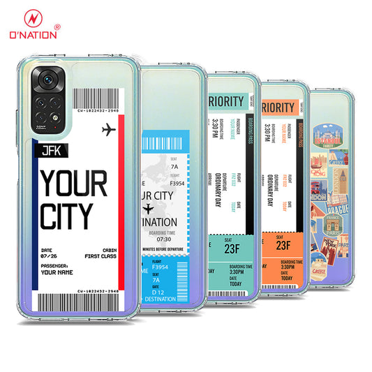 Xiaomi Redmi Note 11S Cover - Personalised Boarding Pass Ticket Series - 5 Designs - Clear Phone Case - Soft Silicon Borders