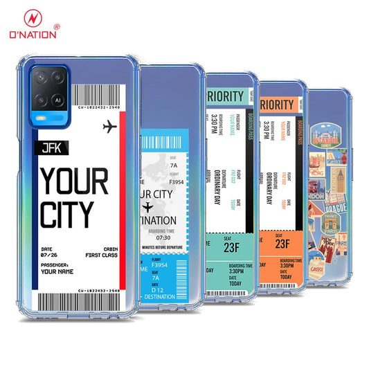 Oppo A54 4G Cover - Personalised Boarding Pass Ticket Series - 5 Designs - Clear Phone Case - Soft Silicon Borders