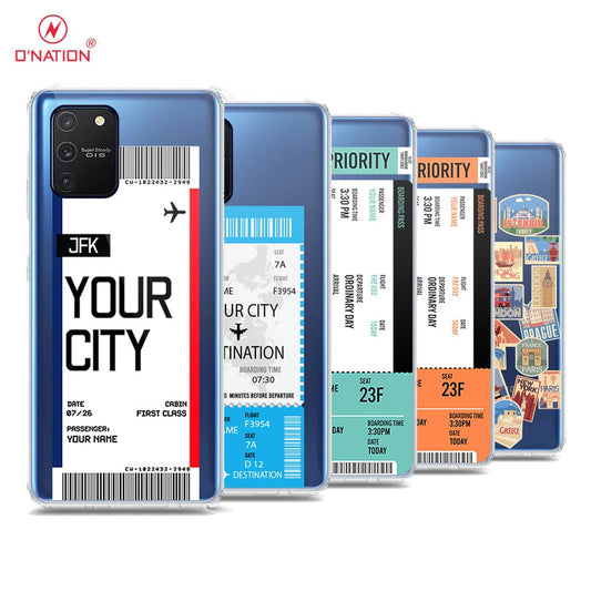 Samsung Galaxy A91 Cover - Personalised Boarding Pass Ticket Series - 5 Designs - Clear Phone Case - Soft Silicon Borders