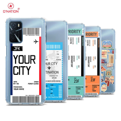 Oppo A54s Cover - Personalised Boarding Pass Ticket Series - 5 Designs - Clear Phone Case - Soft Silicon Borders