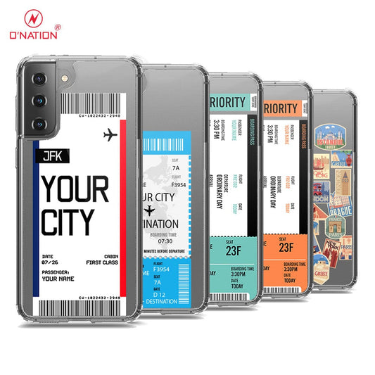 Samsung Galaxy S21 Plus 5G Cover - Personalised Boarding Pass Ticket Series - 5 Designs - Clear Phone Case - Soft Silicon Borders