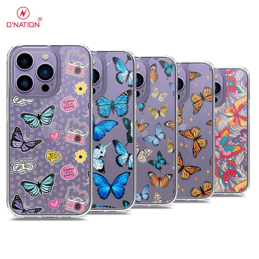 iPhone 14 Pro Cover - O'Nation Butterfly Dreams Series - 9 Designs - Clear Phone Case - Soft Silicon Borders