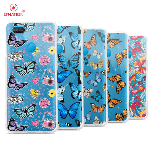 Oppo A7 Cover - O'Nation Butterfly Dreams Series - Clear Phone Case - Shockpoof Soft Tpu Clear Case