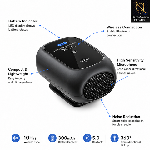 Rex M20 Magic 4-in-1 Wireless Lavalier Microphone with AI Noise Cancellation