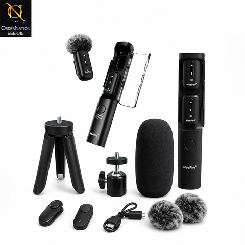 NeePho Collar clip microphone - NP 63 - Wireless Mini Lavalier Microphone with Noise Reduction & Auto Connection