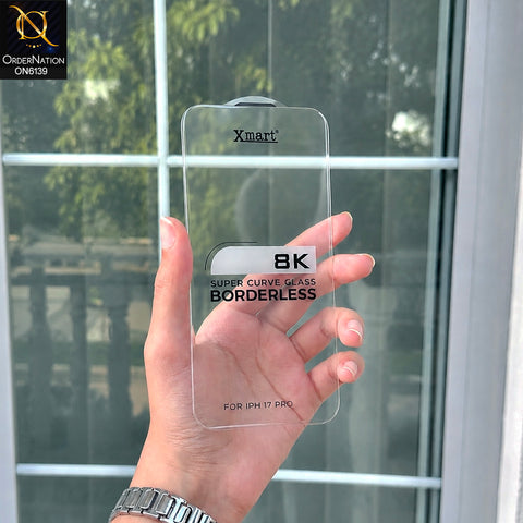 iPhone 17 Pro Protector - Transparent - Xmart 8K Tempered Glass Anti Static Screen Protector With Curved Clear Screen Film