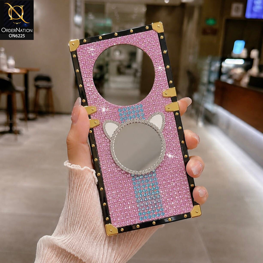 Xiaomi Redmi A4 Cover - Pink - New Glamorous Bling Phone Cover with Crystal Animal Design Ring Holder