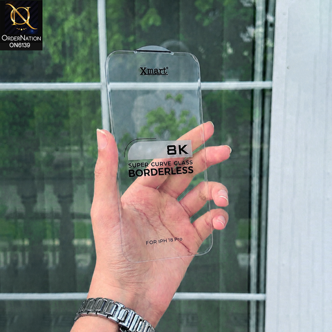 iPhone 18 Pro Protector - Transparent - Xmart 8K Tempered Glass Anti Static Screen Protector With Curved Clear Screen Film