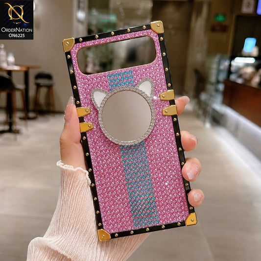 Infinix Smart 10 Plus Cover -  Pink - New Glamorous Bling Phone Cover with Crystal Animal Design Ring Holder