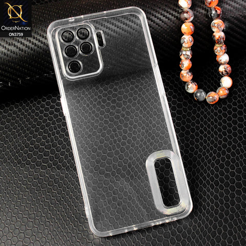 Oppo F19 Pro Cover - Transparent - New Gradient Shaded Logo Hole Camera Lense Protection Soft Silicon Case