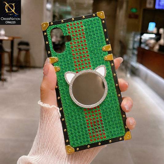 Infinix Smart 10 Cover - Green - New Glamorous Bling Phone Cover with Crystal Animal Design Ring Holder