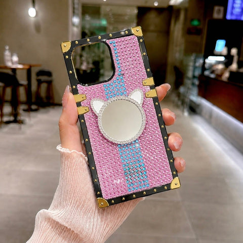 Infinix Hot 50i Cover -  Pink - New Glamorous Bling Phone Cover with Crystal Animal Design Ring Holder
