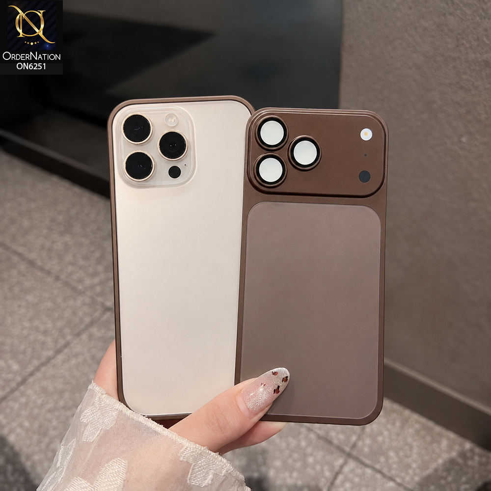 iPhone 14 Pro Max Cover  - Brown - Frame Aluminum Metal Phone Case - Transfer your Phone Looks into iPhone 18 Pro Max