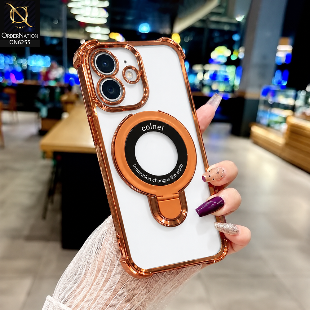 iPhone 17 Cover - Orange - Premium Magnetic Ring Phone Case with Raised Camera Protection & Shockproof Bumper