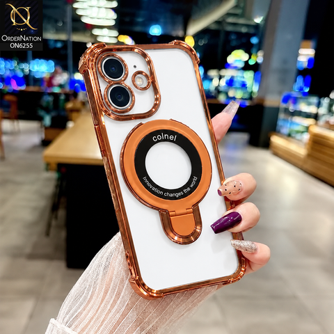 iPhone 17 Cover - Orange - Premium Magnetic Ring Phone Case with Raised Camera Protection & Shockproof Bumper