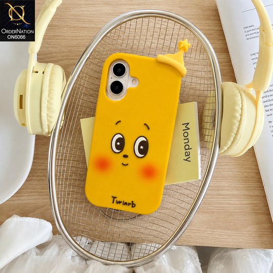 iPhone 16 Cover - Yellow - Luxury 3D Yellow Silicone Case