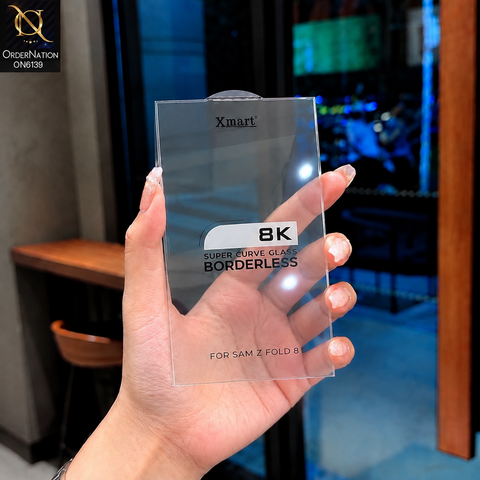 Samsung Galaxy Z Fold 8 Protector - Transparent - Xmart 8K Tempered Glass Anti Static Screen Protector With Curved Clear Screen Film