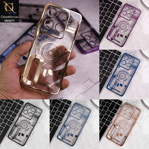Infinix Note 30 - Blue -  New Design Electroplating Soft TPU Cases With Camera Protection