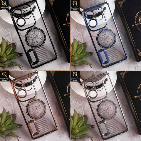Infinix Hot 40 Cover - Silver -  Electroplating Borders Logo Hole Camera Lens Protection Soft Silicone Case