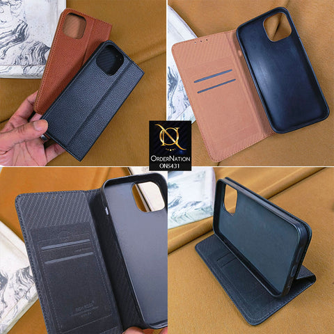 Vivo Y12a Cover - Black -  Premium Leather Rich Boss Megantic Flip Book Covers With Card Holding Option