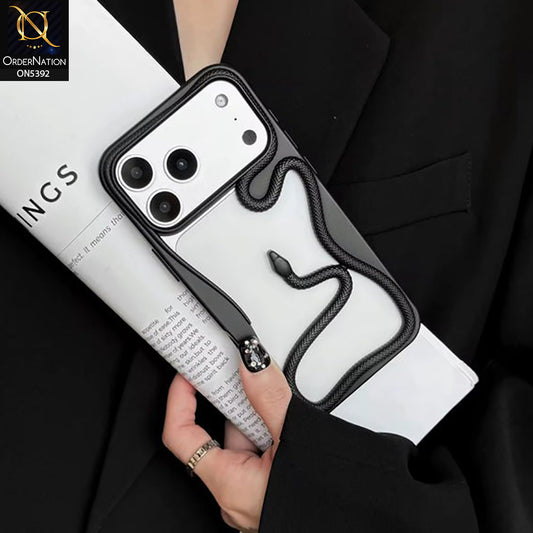 iPhone 17 Pro Cover - Black -  New 3D Olige Hollow Shiny Plating Heat Dissipation Soft Case