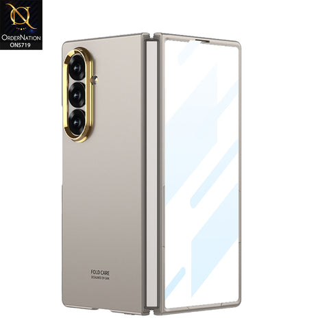 Samsung Galaxy Z Fold 7 Cover - Golden - New Premium Quality Pc Shell Case With Separate Tempered Film Designd By GKK