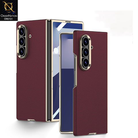 Samsung Galaxy Z Fold 7 Cover - Red - New High Quality Slim Pc  Matte Leather Shell Case Designed By GKK