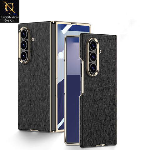 Samsung Galaxy Z Fold 7 Cover - Black - New High Quality Slim Pc Matte Leather Shell Case Designed By GKK