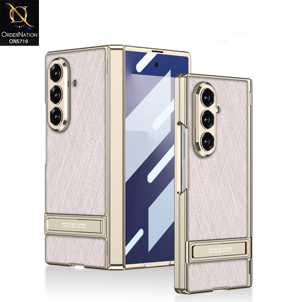 Samsung Galaxy Z Fold 7 Cover - Golden - New Premium Quality Pc Shell Case With Separate Bracket Film Designd By GKK