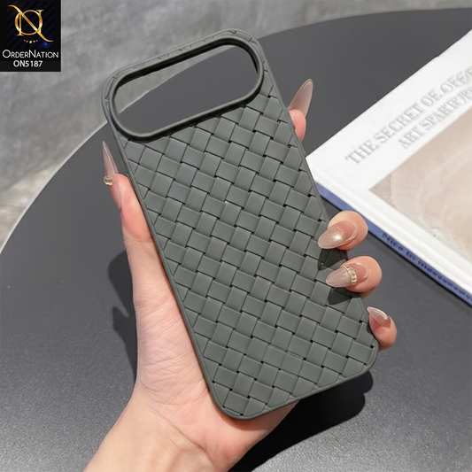 iPhone 17 Air Cover - Gray - New Woven Design Leather Feel Soft TPU Case