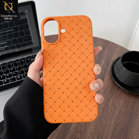 iPhone 17 Cover - Orange - New Woven Design Leather Feel Soft TPU Case